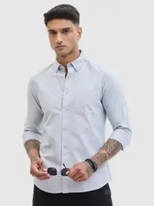Snitch Men Smart Fit Button-Down Collar Solid Cotton Casual Shirt