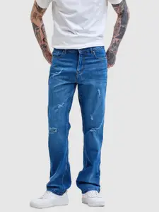 Snitch Men Classic Highly Distressed Light Fade Stretchable Jeans