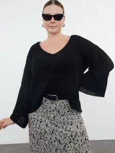 Trendyol Women Plus Size Striped Pullover