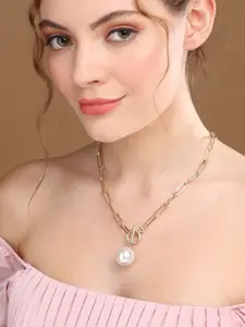 Priyaasi Gold-Plated Pearls Studded Necklace