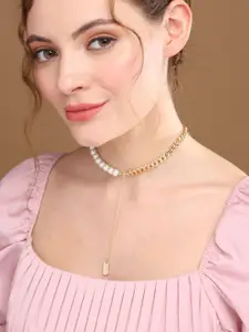 Priyaasi Gold-Plated Pearls Studded Necklace