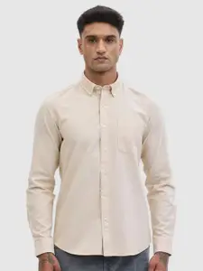 Snitch Men Smart Fit Button-Down Collar Solid Cotton Casual Shirt