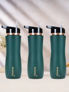 BOROSIL Green & Black 3 Pieces Copper Water Bottle 750ml Each
