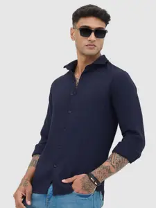 Snitch Men Smart Fit Spread Collar Horizontal Striped Casual Shirt