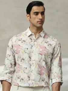 Mufti Men Slim Fit Spread Collar Floral Printed Casual Shirt