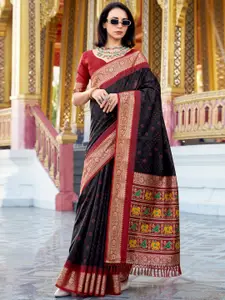 DEVATITHI Floral Zari Silk Blend Saree