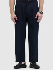 Snitch Men Relaxed Loose Fit Pleated Trousers