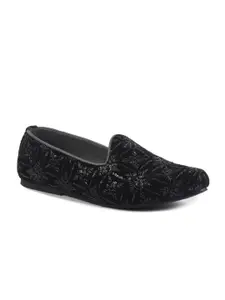 FAUSTO Men Sequin Ethnic Western - Embellished Slip On Mojaris