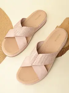 Rocia Women Laser Cuts Detailed Open Toe Flats