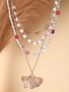 Priyaasi Gold-Plated Artificial Beads Beaded Necklace