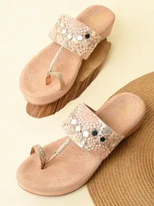 Rocia Women Ethnic T-Strap Flats