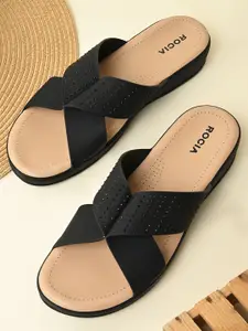 Rocia Women Open Toe Flats with Laser Cuts