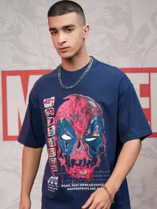HIGHLANDER Men Deadpool Printed Cotton Oversized Tshirt