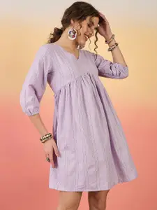 Sangria Women V-Neck Cotton Empire Dress