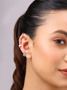 Priyaasi Set of 6 Silver-Plated Stone Studded Contemporary Studs