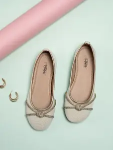 toothless Girls Embellished Ballerinas with Bows Flats