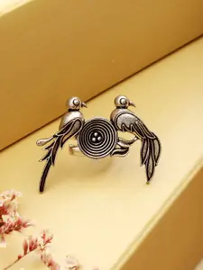 Priyaasi Silver-Plated Oxidized Finger Ring