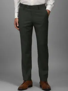 Louis Philippe Men Checked Slim Fit Trousers