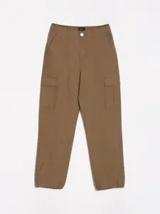 Allen Solly Junior Boys Pure Cotton Mid-Rise Trousers