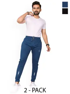 Moda Rapido Men Pack Of 2 Mid Rise Joggers Slim Fit Track Pants