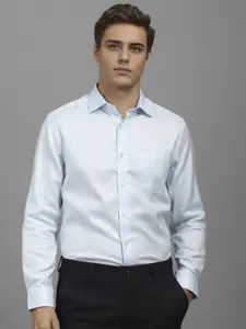 Louis Philippe Men Classic Fit Spread Collar Textured Cotton Formal Shirt