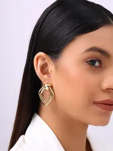 Priyaasi Gold-Plated Contemporary Drop Earrings