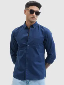 Snitch Men Smart Fit Button-Down Collar Solid Cotton Casual Shirt