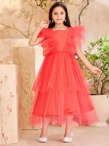 Sangria Girls Flared Net Gown