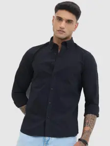 Snitch Men Smart Fit Button-Down Collar Solid Cotton Casual Shirt