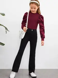 BAESD Girls Round Neck Satin Top