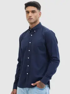 Snitch Men Smart Fit Button-Down Collar Solid Cotton Casual Shirt
