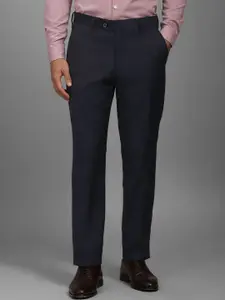 Louis Philippe Men Checked Slim Fit Trousers