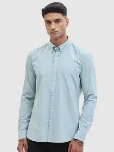 Snitch Men Smart Fit Button-Down Collar Solid Cotton Casual Shirt