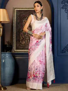 Mitera Floral Woven Design Zari Muga Saree