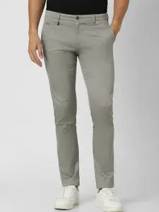 V Dot Men Slim Fit Mid-Rise Trousers