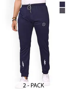 Moda Rapido Men Pack Of 2 Mid Rise Slim Fit Joggers Track Pants