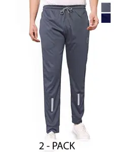 Moda Rapido Men Pack Of 2 Mid Rise Slim Fit Joggers Track Pants