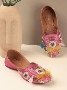 Anouk Women Ethnic Woven Design Mojais