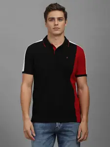 Louis Philippe Sport Men Colourblocked Polo Collar Slim Fit T-shirt