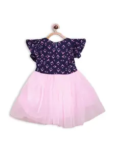 Sangria Girls Printed Fit and Flare Frock