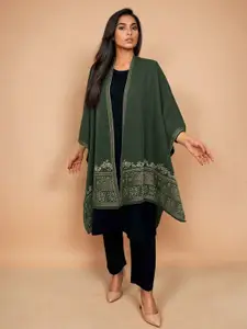 trueBrowns Women Printed Woollen Shrug