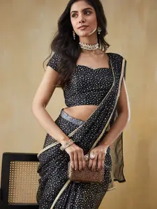 RACHNA Polka Dot Organza Ready to Wear Saree