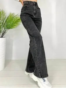 RIVI Women Jean Straight Fit High-Rise Stretchable Jeans