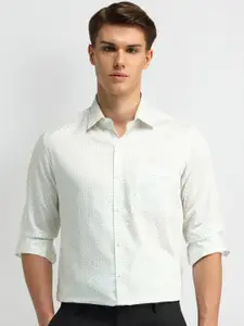 Arrow Men Classic Fit Spread Collar Micro Ditsy Printed Cotton Formal Shirt