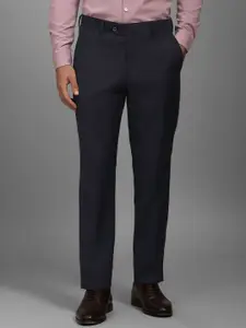 Louis Philippe Men Checked Slim Fit Trousers