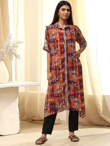 Biba Women Dyed Flared Sleeves Kurta
