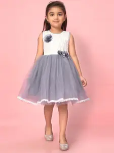 Sangria Girls Self-Designed Fit and Flare Frock