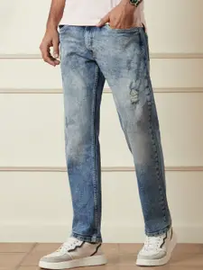 WROGN Men Comfort Relaxed Fit Mildly Distressed Heavy Fade Cotton Jeans