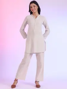 AURELIA Mandarin Collar Straight Kurtas