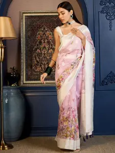 Mitera Floral Woven Design Zari Muga Saree